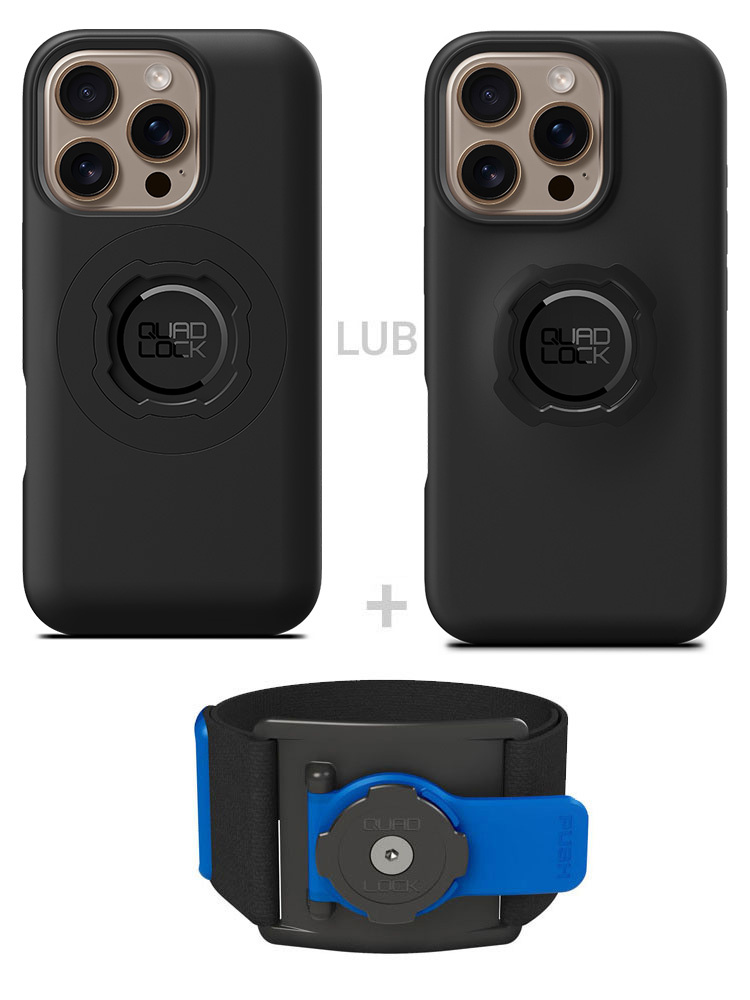 Zestaw do biegania: etui na telefon iPhone 16 Pro + opaska sportowa Quad Lock
