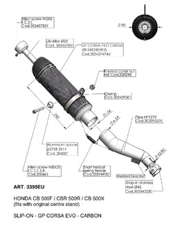 Tłumik motocyklowy LeoVince GP Corsa Evo Honda CB 500 X/F/ CBR 500 R (19-23)/ CB 500 Hornet/ NX 500 (24-) [włókno węglowe]