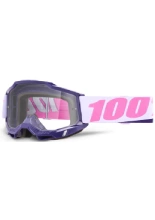 Gogle motocyklowe 100% Accuri 2 z przezroczystą szybką, fioletowo-różowe