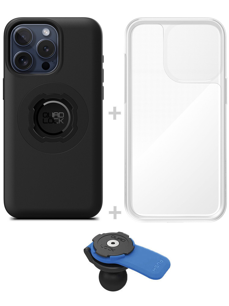 Zestaw: etui MAG na telefon iPhone 16 Pro Max (magnetyczne) + wodoodporny pokrowiec MAG + uchwyt kulowy Quad Lock