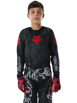 Bluza enduro dziecięca Fox 180 Abyss czarno-szaro-czerwona