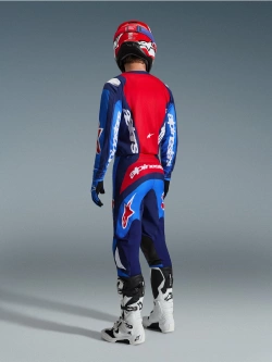 Spodnie cross Alpinestars MX Fluid Grid czarno-niebiesko-czerwone