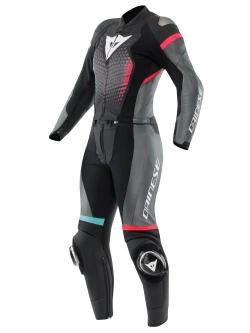 Kombinezon motocyklowy dwuczęściowy damski Dainese Fulminea szaro-czarno-biały