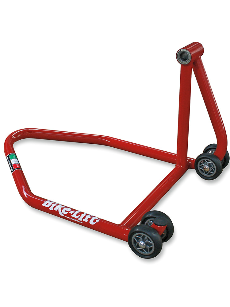 Podnośnik motocyklowy na tył Bike Lift RS-16 czerwony pod monowahacz [lewostronny; bez pinów]