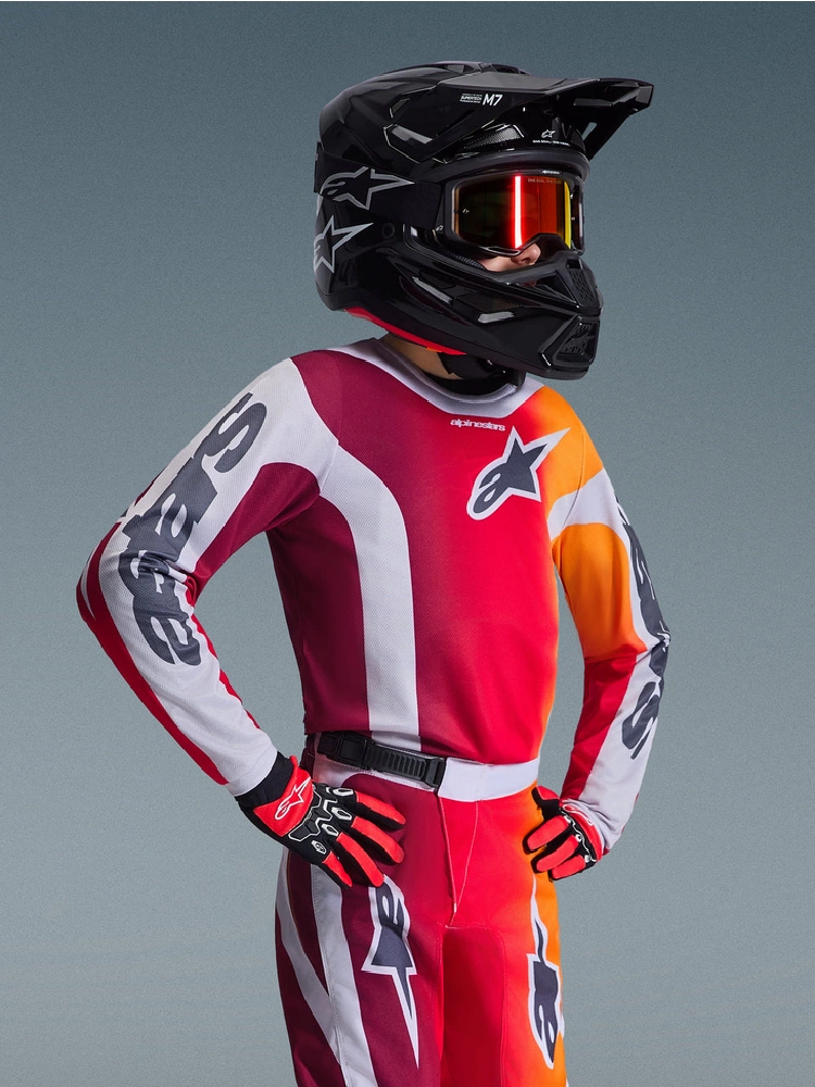 Bluza cross dziecięca Alpinestars MX Fluid Portl czerwono-szara