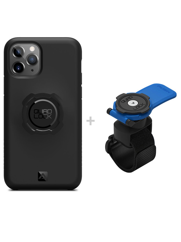 Zestaw: etui na telefon iPhone 11 Pro + uchwyt Quad Lock montowany za pomocą paska z szybkozłączką