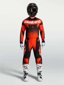 Spodnie cross Alpinestars MX Techstar Swan czerwono-czarne