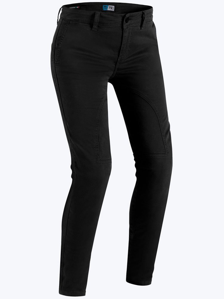 Jeansy motocyklowe damskie PMJ Santiago czarne