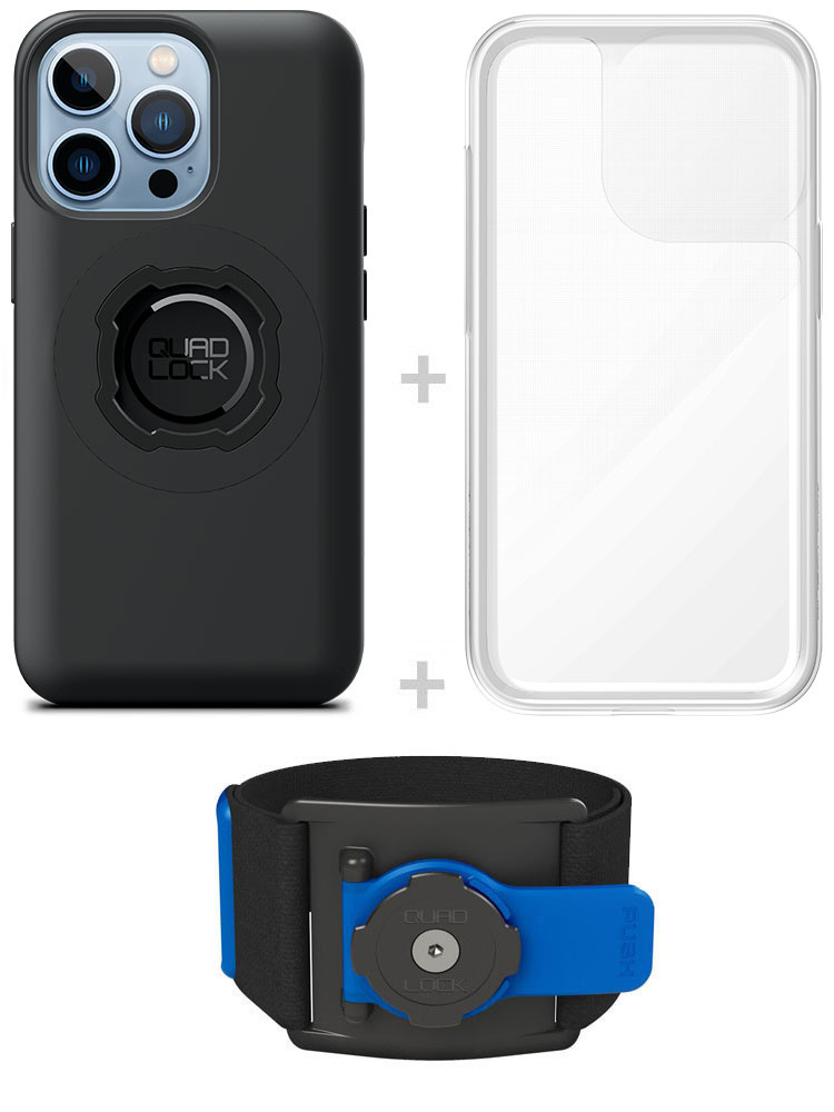 Zestaw do biegania: etui MAG na telefon iPhone 13 Pro (magnetyczne) + wodoodporny pokrowiec MAG + opaska sportowa Quad Lock