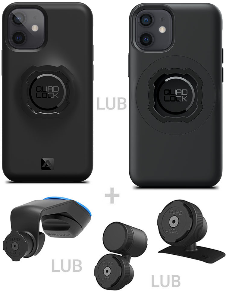 Zestaw do samochodu: etui na telefon iPhone 12 mini + mocowanie Quad Lock