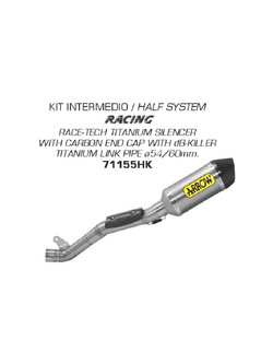 Układ wydechowy (Half system) Arrow Kawasaki ZX-10R [16-19] [Race-Tech, Titanium + Carbon]