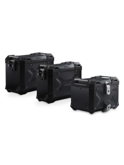 Zestaw: kufry boczne 45/37L + kufer centralny 38L TRAX ADV+ stelaże SW-Motech Voge DSX 800 Rally (25-) czarne