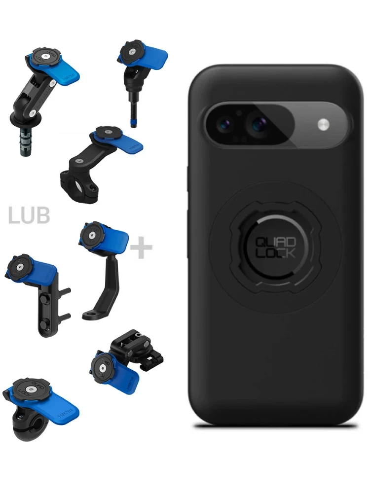 Zestaw na motocykl: etui MAG na telefon Google Pixel 9 (magnetyczne) + mocowanie Quad Lock