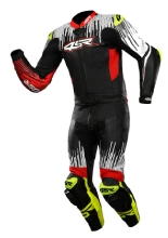 Kombinezon motocyklowy dwuczęściowy 4SR RR Stripes AR czarno-biało-czerwony