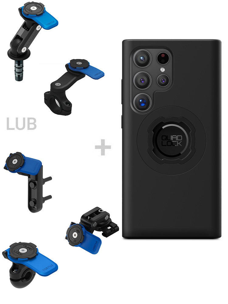 Zestaw na motocykl: etui na telefon Samsung Galaxy S24 Ultra + mocowanie Quad Lock