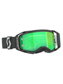 Gogle motocyklowe Scott Prospect 2.0 z zieloną szybką, czarno-białe