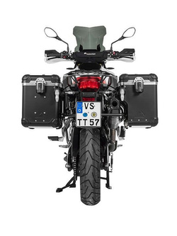 Zestaw: kufry boczne z anodowanego aluminium czarne Zega Evo X + stelaże czarne Touratech BMW F850GS/ Adventure/ F750GS/ F900GS Adventure/ F800GS (24-) (2 x 45L)