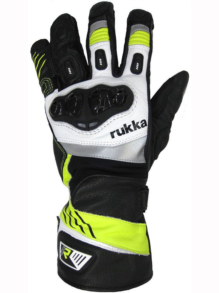 Rękawice motocyklowe skórzane Rukka Argosaurus 2.0 czarno-fluo żółte