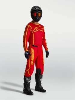 Bluza cross dziecięca Alpinestars MX Fluid Apex V2 czerwono-złota