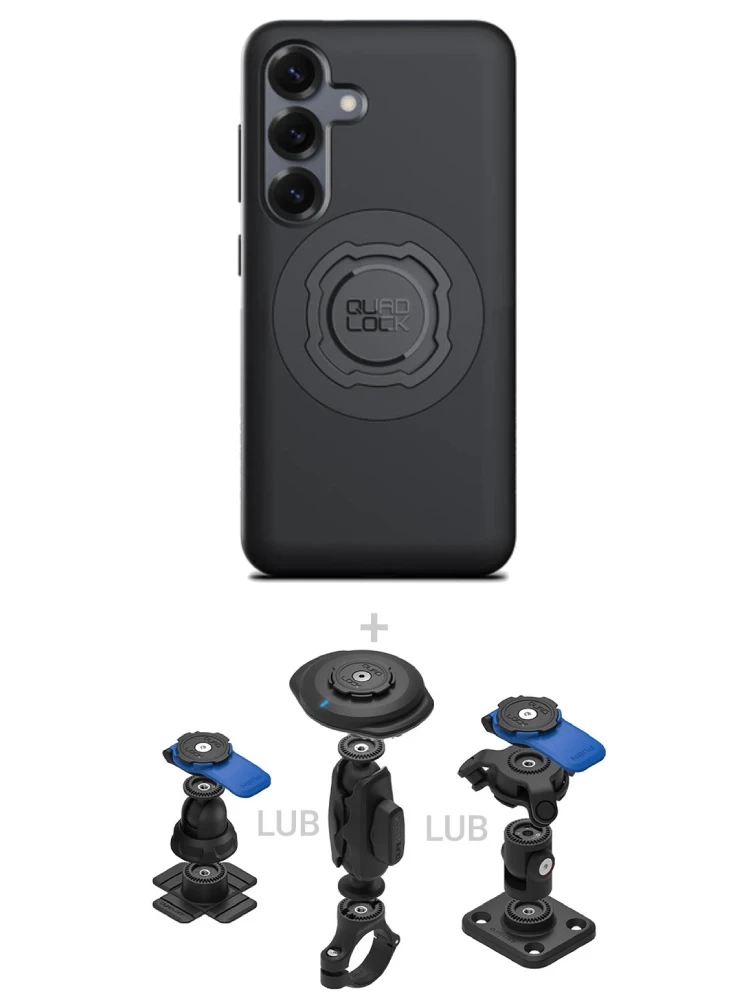 Zestaw 360 Quad Lock: etui MAG na telefon Samsung Galaxy S25 (magnetyczne) oraz wybrane komponenty