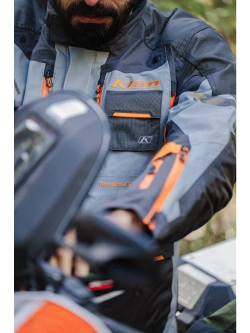 Kurtka motocyklowa tekstylna Klim Carlsbad szaro-pomarańczowa