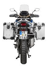 Zestaw: kufry boczne z anodowanego aluminium srebrne Zega Evo X + stelaże srebne Touratech Honda CRF1100L Africa Twin (22-)/ Adventure Sports (2 x 38L)