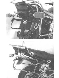 Komplet: stelaży bocznych oraz stelaż centralny Hepco&Becker Yamaha XJR 1300 [04-06]