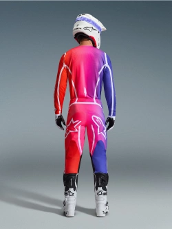 Spodnie cross Alpinestars MX Fluid Apex fioletowo-różowo-czerwone