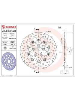 Tarcza Hamulcowa Brembo Serie Oro Floating Prime Line Harley Davidson Cross Bones/ Dyna/ Electra Glide/ Fat Boy/ Heritage/ Softail/ Road King (wybrane modele) [śr. 292 mm]