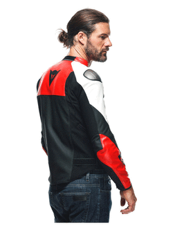 Kurtka motocyklowa skórzana Dainese Sportiva czarno-czerwono-biała