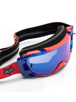 Gogle motocyklowe Fox Vue Vision Le z lustrzaną niebieską szybą, różowo-niebieskie
