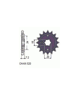 Zębatka napędowa SUNSTAR 390 [14 zębów] do Honda CA 125 Rebel (95-00)