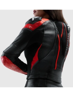 Kurtka motocyklowa damska skórzana Rebelhorn Diva RS czarno-czerwona