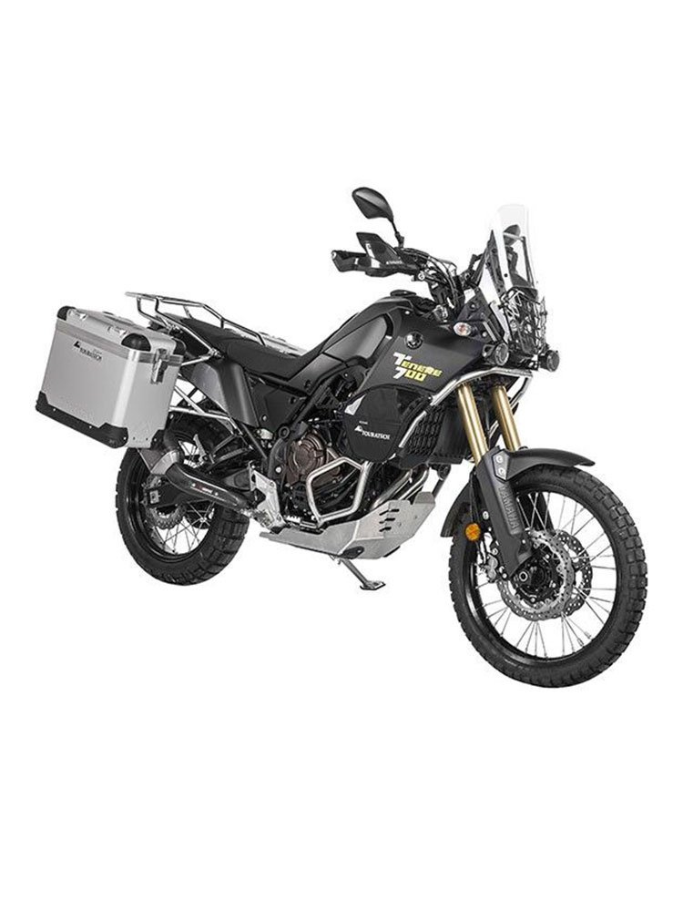 Zestaw: kufry boczne z anodowanego aluminium "And-S" Zega Pro + stelaże srebrne Touratech Yamaha Tenere 700 / World Raid (38+45L)