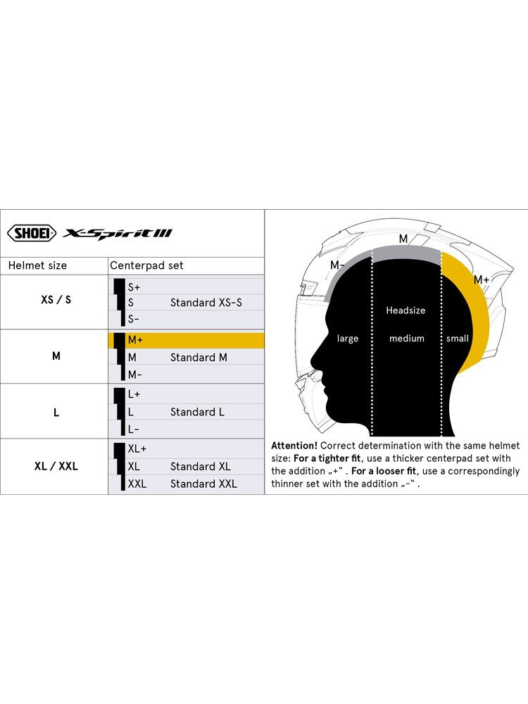 Zestaw wkładek centralnych 13 mm do kasku Shoei X-Spirit 3 XXS