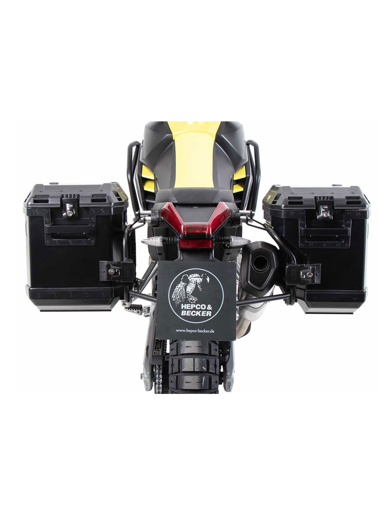 Zestaw: kufry boczne + stelaże Hepco&Becker Xplorer Cutout do Aprilia Tuareg 660 (22-24) czarne