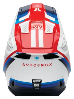Kask enduro Thor Fleet biało-czerwono-niebieski