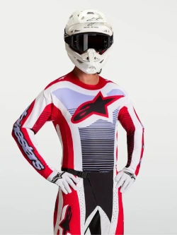 Bluza cross Alpinestars MX Techstar Maven biało-czerwono-fioletowa