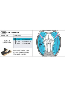 Wkładki policzkowe typ R Shoei do kasku GT-Air 3 (rozm. 39mm)