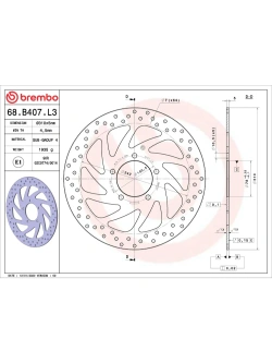 Tarcza Hamulcowa Brembo Serie Oro Fixed Prime Line Triumph T100 Bonneville (16-)/ Bonneville 900 (07-) [śr. 310 mm]