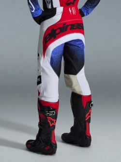 Spodnie cross Alpinestars MX Techstar Knif czarno-biało-czerwone