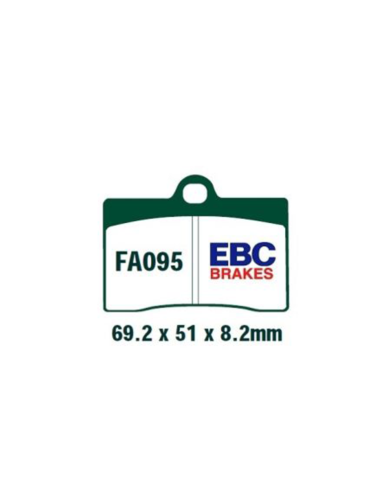 Klocki hamulcowe EBC FA095 69.2 x 51 x 8.2mm na przód.
