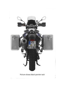 Zestaw: kufry boczne srebrne Zega Mundo + stelaże srebrne Touratech BMW F800GS (07-18)/ F700GS/ F650GS Twin [poj.: 31+38l]