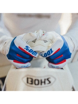 Rękawice cross 100% iTrack czerwono-biało-niebieskie