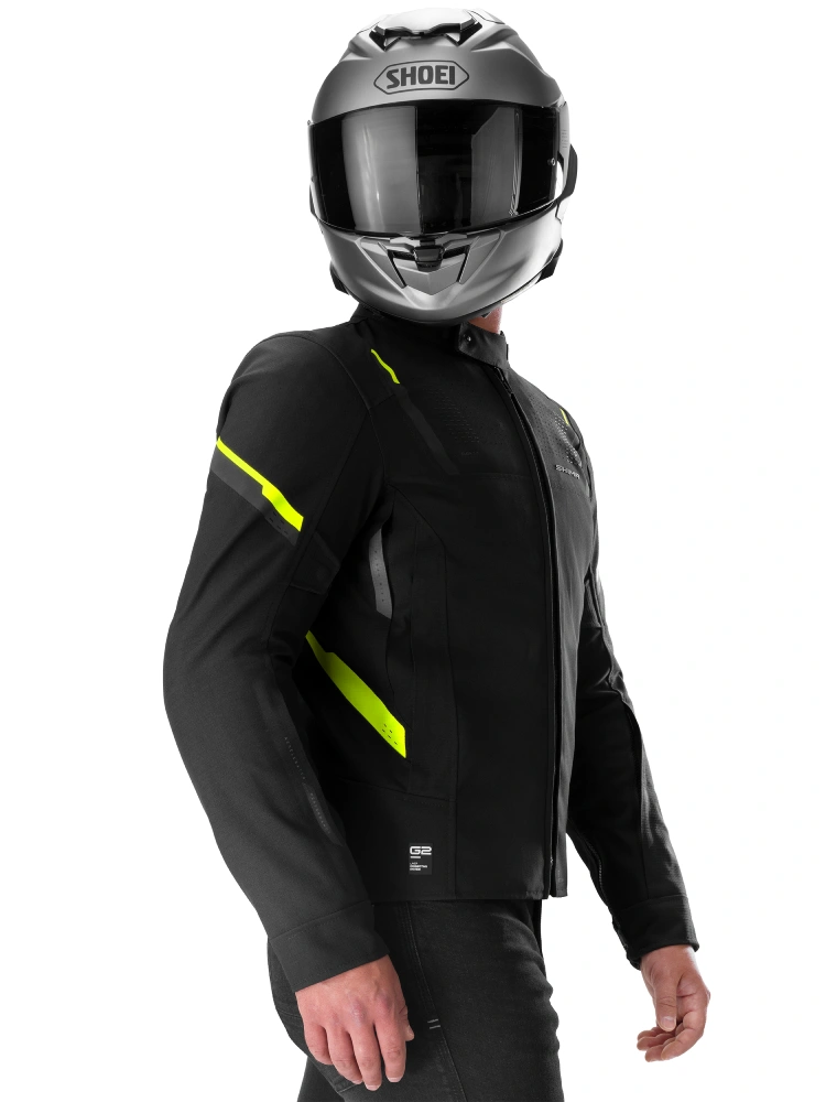 Kurtka motocyklowa tekstylna Shima Rush 3.0 czarno-fluo żółta
