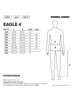 Jeansy motocyklowe Rebelhorn Eagle 4 Slim Fit czarne