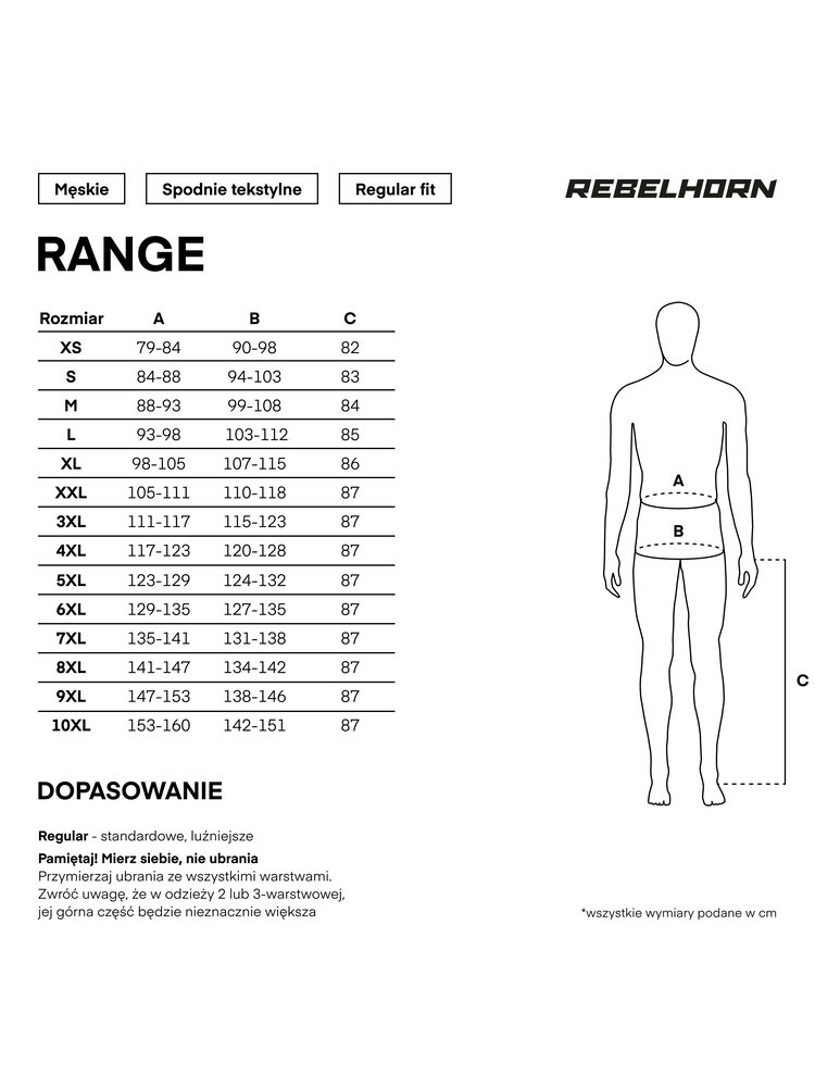 Spodnie motocyklowe tekstylne Rebelhorn Range czarne