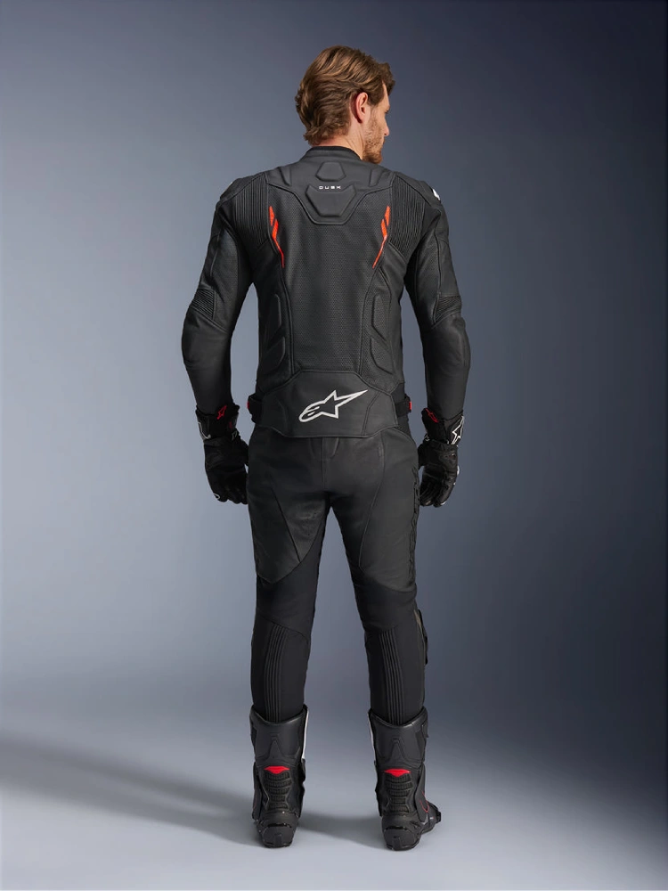 Kurtka motocyklowa skórzana Alpinestars Dusk Airflow czarno-czerwona