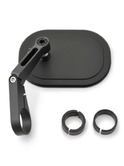 Lusterko motocyklowe krótkie Daytona D-Mirror-16 Flat do montażu na końcu manetki czarne [adapter]