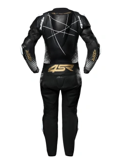 Kombinezon motocyklowy damski jednoczęściowy 4SR Racing Nova AR czarno-biało-złoty